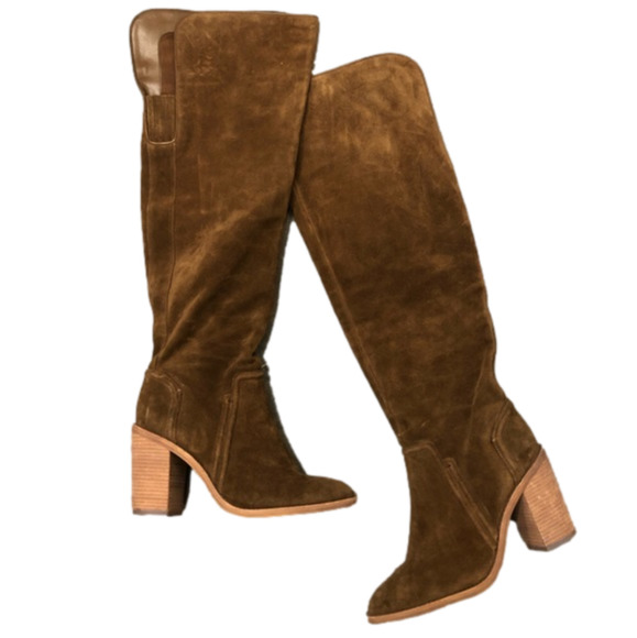 Vince Camuto Shoes - Vince Camuto Melaya tall suede brown heeled boot leather over the knee high